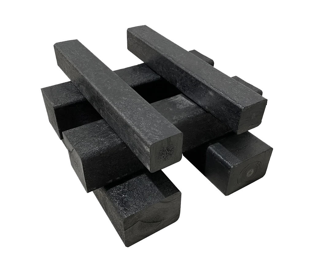 Poly Cribbing Timbers stacked in a pile.