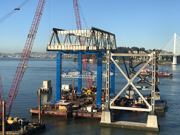 JS70 being used in bridge project in Oakland Bay.