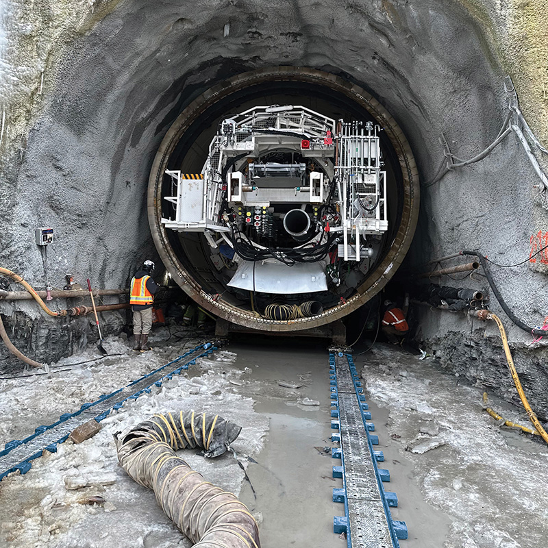 Moving a tunnel boring machine.