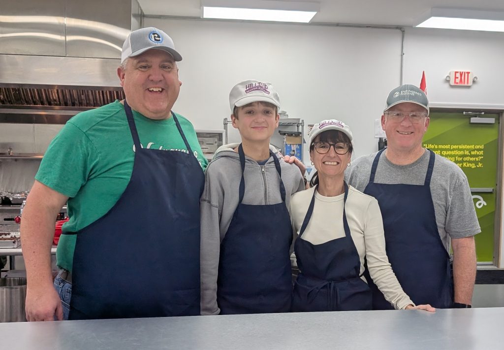 Our team working in the kitchen at Hill House.